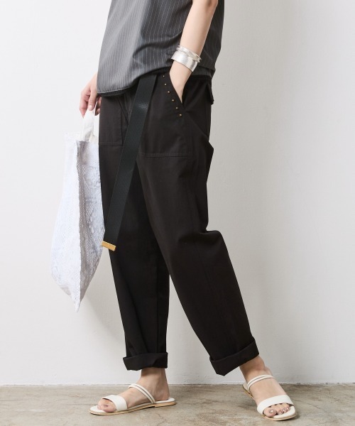 CHIC STYLE(シックスタイル)の「綿100%ベイカーパンツ<大きいサイズ有>シックスタイル(その他パンツ・レディース・カーキ/ブラック・L/M/5L/4L/3L/LL)」の9枚目の写真