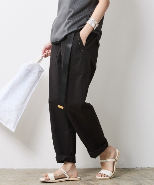 CHIC STYLE(シックスタイル)の「綿100%ベイカーパンツ<大きいサイズ有>シックスタイル(その他パンツ・レディース・カーキ/ブラック・L/M/5L/4L/3L/LL)」の10枚目の写真