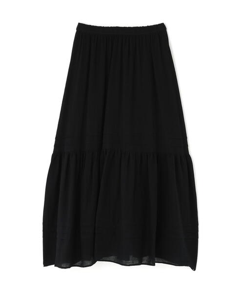 N.(N. Natural Beauty Basic)(エヌエヌナチュラルビューティーベーシック)の「【PS/低身長サイズ】楊柳切替ティアードスカート(スカート・レディース・オフホワイト/ブラック・MEDIUM/PS)」の3枚目の写真