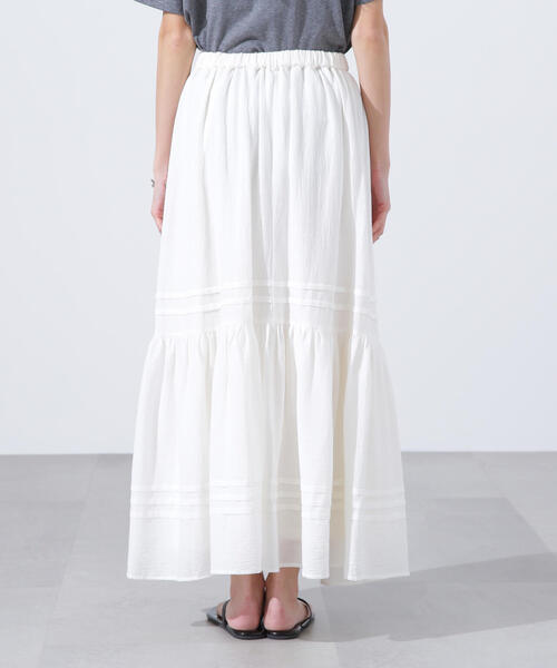 N.(N. Natural Beauty Basic)(エヌエヌナチュラルビューティーベーシック)の「【PS/低身長サイズ】楊柳切替ティアードスカート(スカート・レディース・オフホワイト/ブラック・MEDIUM/PS)」の22枚目の写真