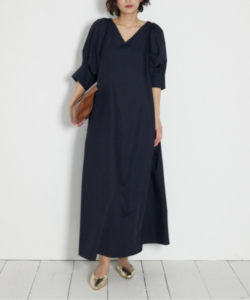 My shawty(マイシャウティー)の「puff sleeve onepiece(ワンピース・レディース・ブラック/ネイビー/アイボリー・FREE)」の3枚目の写真