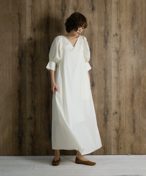 My shawty(マイシャウティー)の「puff sleeve onepiece(ワンピース・レディース・ブラック/ネイビー/アイボリー・FREE)」の20枚目の写真