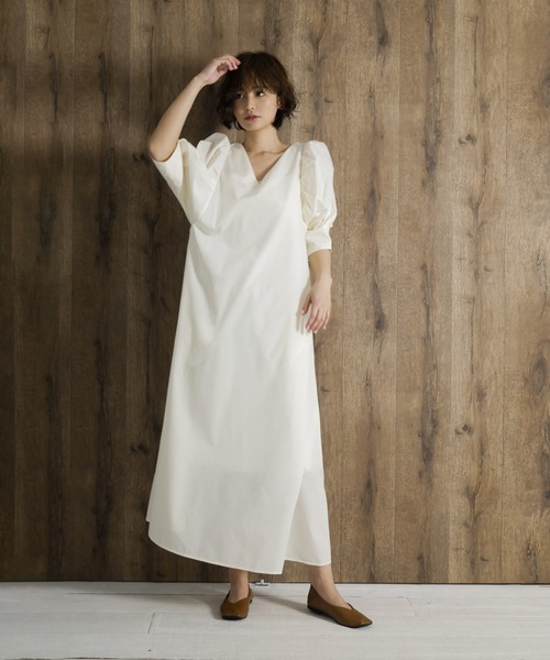 My shawty(マイシャウティー)の「puff sleeve onepiece(ワンピース・レディース・ブラック/ネイビー/アイボリー・FREE)」の13枚目の写真
