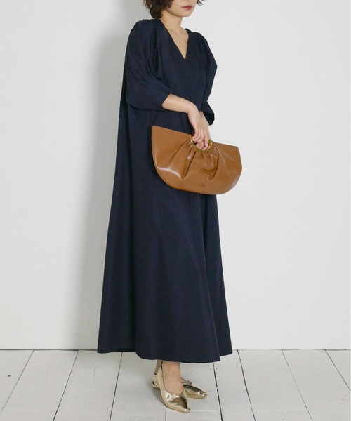 My shawty(マイシャウティー)の「puff sleeve onepiece(ワンピース・レディース・ブラック/ネイビー/アイボリー・FREE)」の6枚目の写真