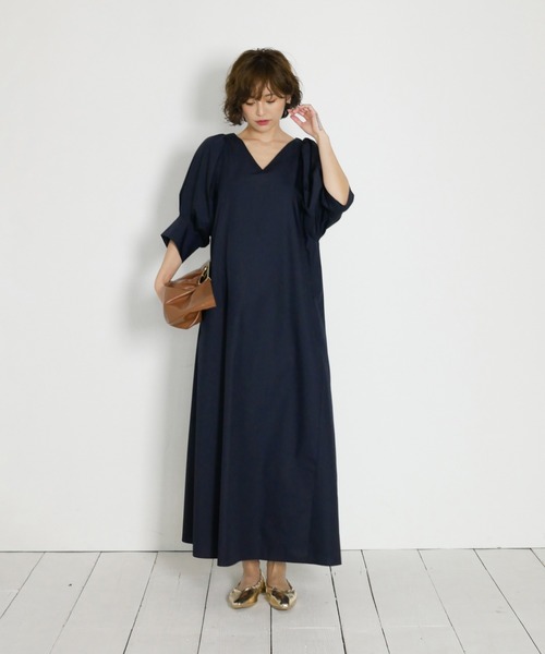 My shawty(マイシャウティー)の「puff sleeve onepiece(ワンピース・レディース・ブラック/ネイビー/アイボリー・FREE)」の12枚目の写真