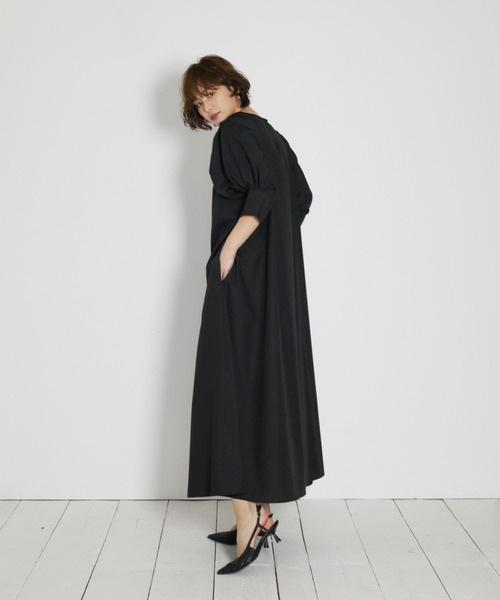 My shawty(マイシャウティー)の「puff sleeve onepiece(ワンピース・レディース・ブラック/ネイビー/アイボリー・FREE)」の17枚目の写真