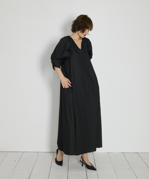 My shawty(マイシャウティー)の「puff sleeve onepiece(ワンピース・レディース・ブラック/ネイビー/アイボリー・FREE)」の18枚目の写真