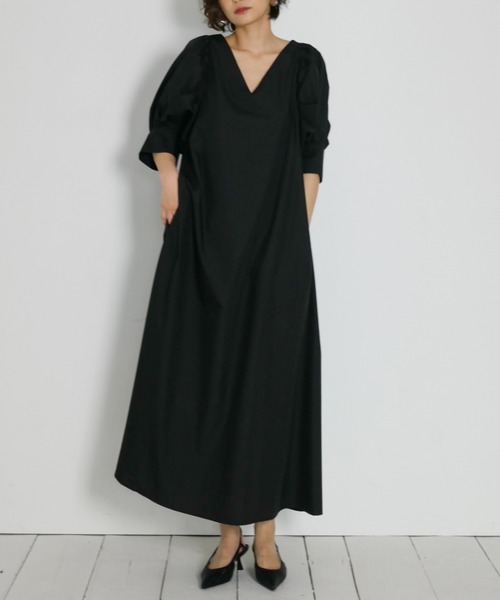 My shawty(マイシャウティー)の「puff sleeve onepiece(ワンピース・レディース・ブラック/ネイビー/アイボリー・FREE)」の11枚目の写真