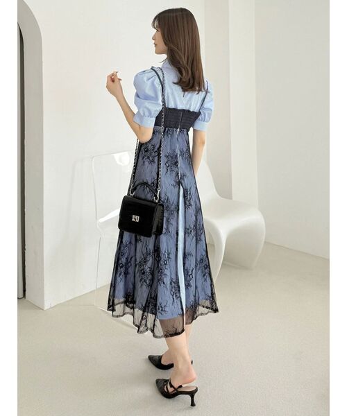 MERCURYDUO（マーキュリーデュオ）の「ビスチェドッキングパワショルシャツワンピース（ワンピース・レディース・オフホワイト/ライトブルー/ネイビー・SMALL/MEDIUM）」の7枚目の写真