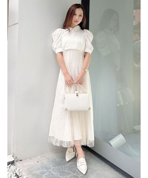 MERCURYDUO（マーキュリーデュオ）の「ビスチェドッキングパワショルシャツワンピース（ワンピース・レディース・オフホワイト/ライトブルー/ネイビー・SMALL/MEDIUM）」の21枚目の写真