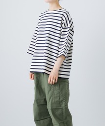 ボーダー5分袖カットソー