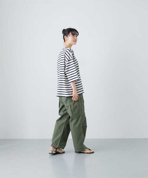 かぐれ（カグレ）の「ボーダー5分袖カットソー（Tシャツ/カットソー・レディース・ネイビー/ブラック・FREE）」の8枚目の写真