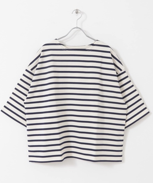 かぐれ（カグレ）の「ボーダー5分袖カットソー（Tシャツ/カットソー・レディース・ネイビー/ブラック・FREE）」の12枚目の写真