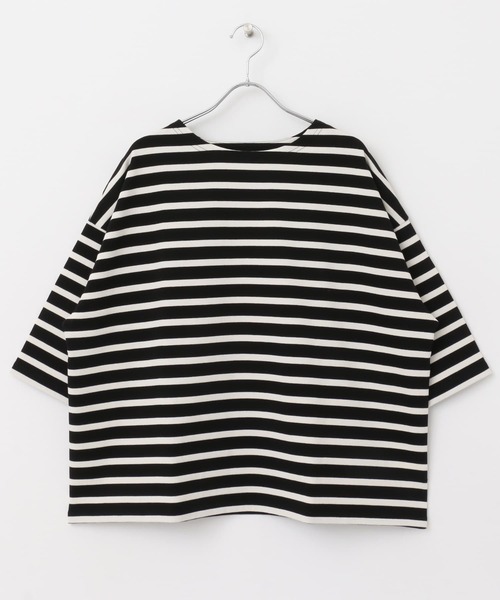 かぐれ（カグレ）の「ボーダー5分袖カットソー（Tシャツ/カットソー・レディース・ネイビー/ブラック・FREE）」の13枚目の写真