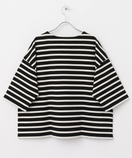 かぐれ（カグレ）の「ボーダー5分袖カットソー（Tシャツ/カットソー・レディース・ネイビー/ブラック・FREE）」の14枚目の写真