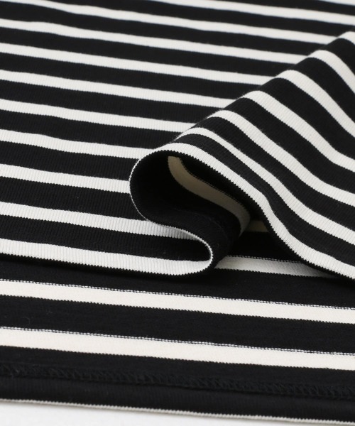 かぐれ（カグレ）の「ボーダー5分袖カットソー（Tシャツ/カットソー・レディース・ネイビー/ブラック・FREE）」の15枚目の写真