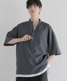 LILL（リル）の「【防シワ】ルーズシルエットハーフジップシャツ（その他トップス）」