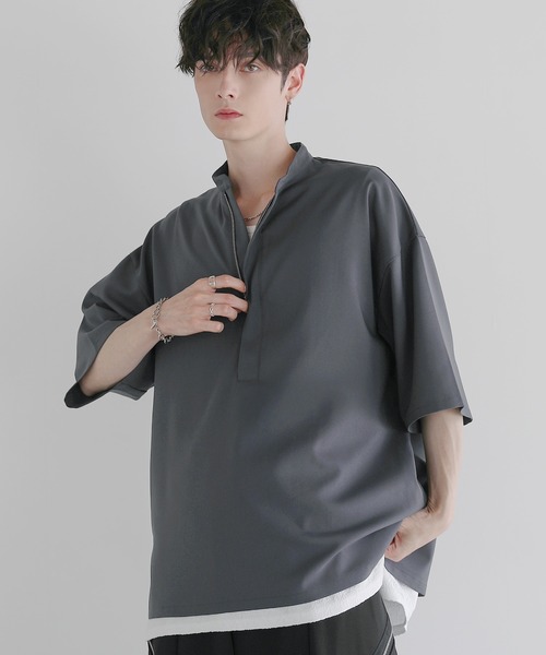 MLB ロサンゼルス ドジャース ハーフジップシャツ ワイドシルエット Lサイズ t-mlb-apparel-13516732-s-new-