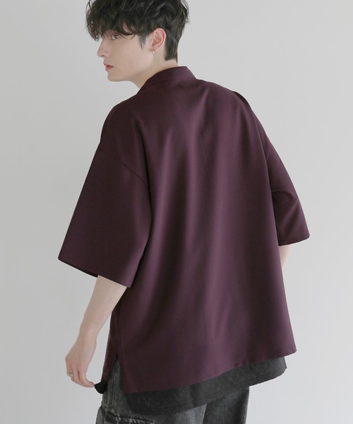 LILL（リル）の「【防シワ】ルーズシルエットハーフジップシャツ（その他トップス・メンズ・ブラック/ワイン/チャコール/ホワイト・S/M/L/XL）」の18枚目の写真