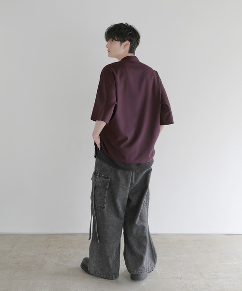 【CPG】 ハーフジップ シャツ (サイズ4) 防シワ】ルーズシルエットハーフジップシャツ（その他トップス
