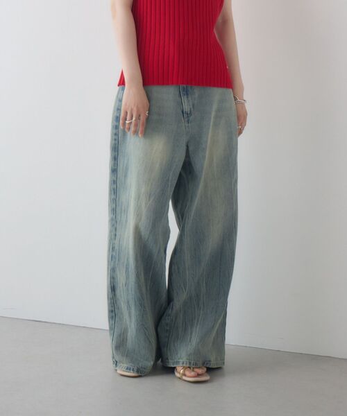 kivi（キヴィ）の「asymmetry denimpants（その他パンツ・レディース・ブルー/ブラック・MEDIUM/LARGE）」の2枚目の写真