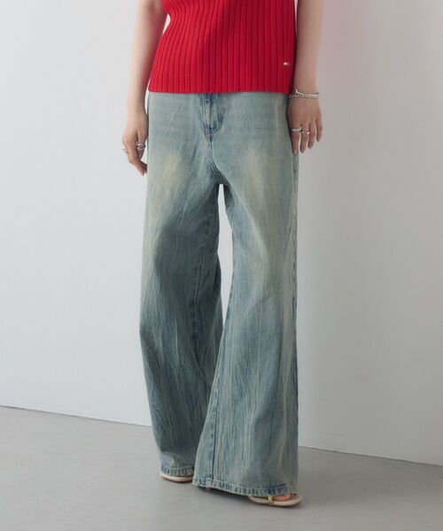 kivi（キヴィ）の「asymmetry denimpants（その他パンツ・レディース・ブルー/ブラック・MEDIUM/LARGE）」の3枚目の写真