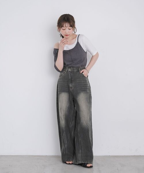 kivi（キヴィ）の「asymmetry denimpants（その他パンツ・レディース・ブルー/ブラック・MEDIUM/LARGE）」の5枚目の写真