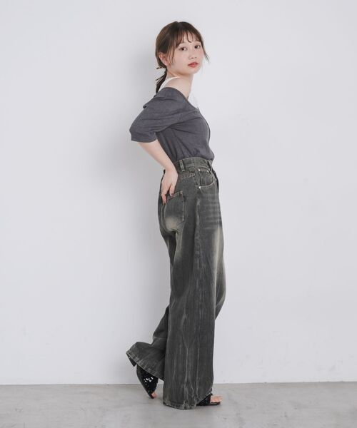 kivi（キヴィ）の「asymmetry denimpants（その他パンツ・レディース・ブルー/ブラック・MEDIUM/LARGE）」の6枚目の写真