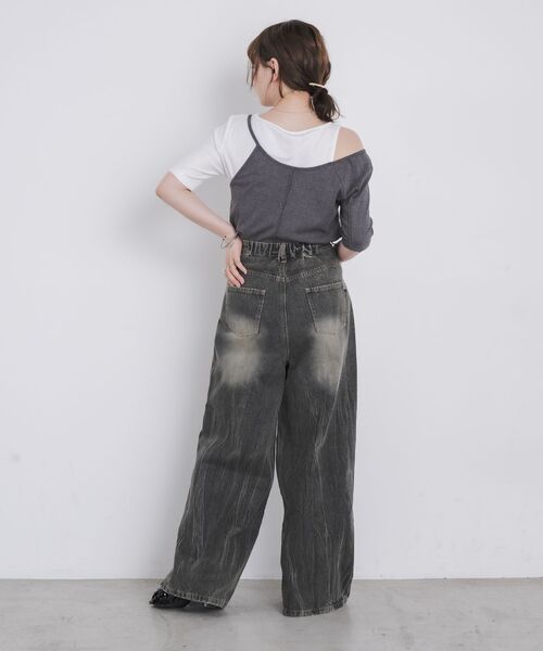 kivi（キヴィ）の「asymmetry denimpants（その他パンツ・レディース・ブルー/ブラック・MEDIUM/LARGE）」の7枚目の写真