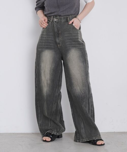 kivi（キヴィ）の「asymmetry denimpants（その他パンツ・レディース・ブルー/ブラック・MEDIUM/LARGE）」の9枚目の写真