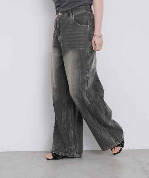 kivi（キヴィ）の「asymmetry denimpants（その他パンツ・レディース・ブルー/ブラック・MEDIUM/LARGE）」の10枚目の写真