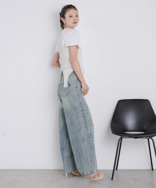 kivi（キヴィ）の「asymmetry denimpants（その他パンツ・レディース・ブルー/ブラック・MEDIUM/LARGE）」の13枚目の写真