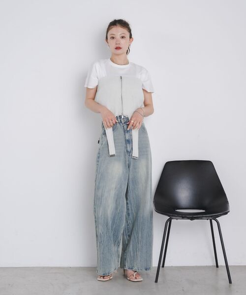 kivi（キヴィ）の「asymmetry denimpants（その他パンツ・レディース・ブルー/ブラック・MEDIUM/LARGE）」の15枚目の写真