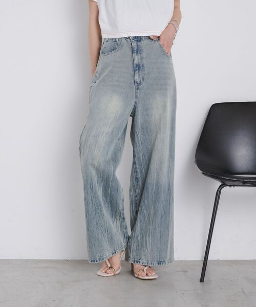kivi（キヴィ）の「asymmetry denimpants（その他パンツ・レディース・ブルー/ブラック・MEDIUM/LARGE）」の16枚目の写真