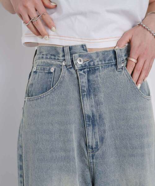 kivi（キヴィ）の「asymmetry denimpants（その他パンツ・レディース・ブルー/ブラック・MEDIUM/LARGE）」の19枚目の写真