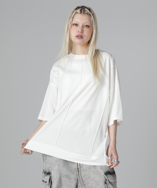 DANKE SCHON(ダンケシェーン)の「DankeSchon/ダンケシェーン/SEAM CUT SST(Tシャツ/カットソー・レディース・ブラック/ホワイト・M/L)」の2枚目の写真