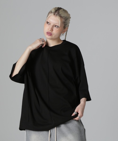 DANKE SCHON(ダンケシェーン)の「DankeSchon/ダンケシェーン/SEAM CUT SST(Tシャツ/カットソー・レディース・ブラック/ホワイト・M/L)」の1枚目の写真