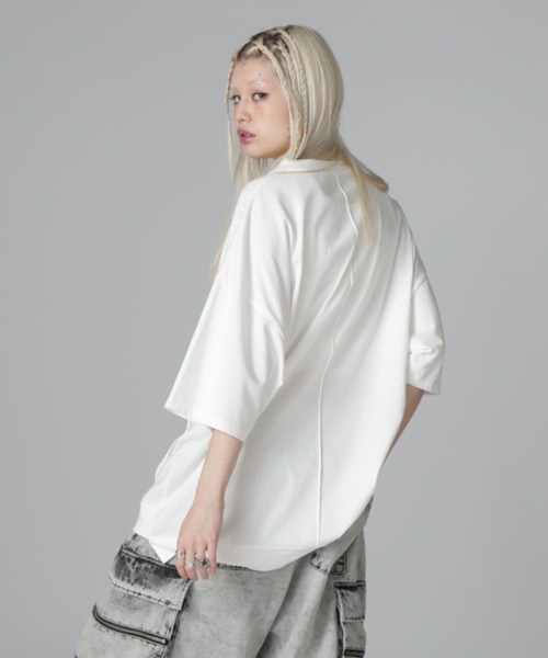 DANKE SCHON(ダンケシェーン)の「DankeSchon/ダンケシェーン/SEAM CUT SST(Tシャツ/カットソー・レディース・ブラック/ホワイト・M/L)」の4枚目の写真