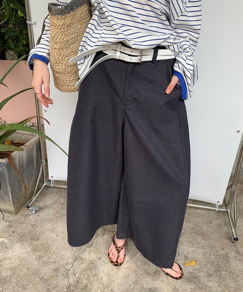 カデュネベージュ ワイドパンツ 低身長さんにもオススメ丈。コーデュロイ風ワイドパンツ – todoku