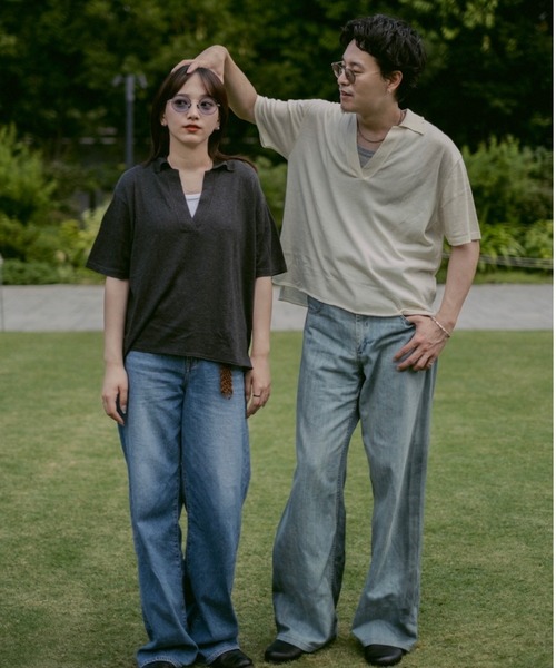 INTER FACTORY(インターファクトリー)の「2/9号室(かおこ&ひろと) - Cotton skipper knit / コットンスキッパーニット made in INTER FACTORY(ニット/セーター・メンズ・チャコールグレー/アイボリー・MEDIUM/LARGE)」の20枚目の写真