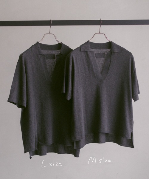 INTER FACTORY(インターファクトリー)の「2/9号室(かおこ&ひろと) - Cotton skipper knit / コットンスキッパーニット made in INTER FACTORY(ニット/セーター・メンズ・チャコールグレー/アイボリー・MEDIUM/LARGE)」の10枚目の写真