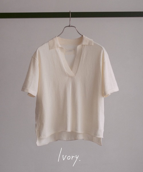 INTER FACTORY(インターファクトリー)の「2/9号室(かおこ&ひろと) - Cotton skipper knit / コットンスキッパーニット made in INTER FACTORY(ニット/セーター・メンズ・チャコールグレー/アイボリー・MEDIUM/LARGE)」の13枚目の写真
