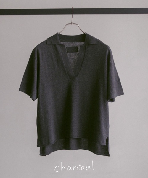 INTER FACTORY(インターファクトリー)の「2/9号室(かおこ&ひろと) - Cotton skipper knit / コットンスキッパーニット made in INTER FACTORY(ニット/セーター・メンズ・チャコールグレー/アイボリー・MEDIUM/LARGE)」の12枚目の写真