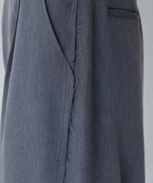 Fringe tuck wide straight slacks / フリンジタックワイド