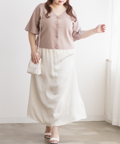 CLETTE（クレット）の「マルチボタンニットカーディガン（ニット/セーター・レディース・ネイビー/ミント/ピンク・4L/3L/LL）」の12枚目の写真