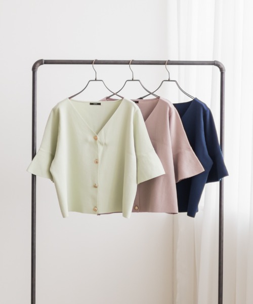 CLETTE（クレット）の「マルチボタンニットカーディガン（ニット/セーター・レディース・ネイビー/ミント/ピンク・4L/3L/LL）」の19枚目の写真