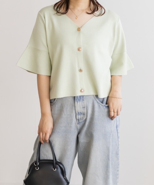 CLETTE（クレット）の「マルチボタンニットカーディガン（ニット/セーター・レディース・ネイビー/ミント/ピンク・4L/3L/LL）」の22枚目の写真