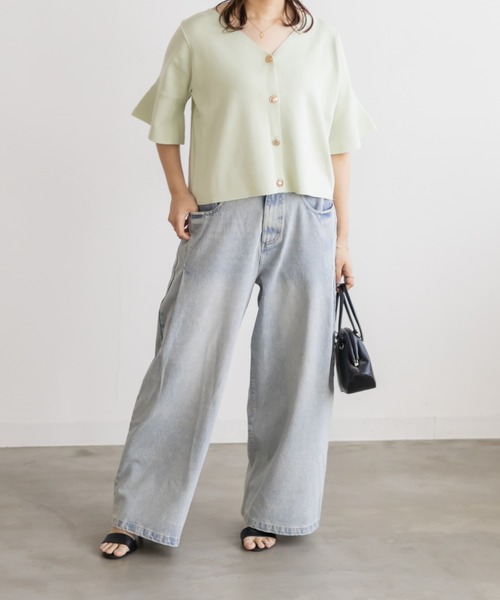 CLETTE（クレット）の「マルチボタンニットカーディガン（ニット/セーター・レディース・ネイビー/ミント/ピンク・4L/3L/LL）」の21枚目の写真