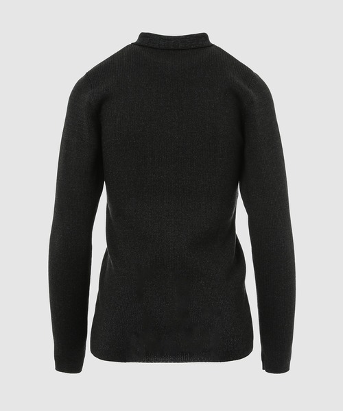 TAN(タン)の「SMOOTH TENCEL WOOL KNIT DIA PATTERN SHIRTS(シャツ/ブラウス・レディース・ブラック/グレー・FREE)」の3枚目の写真