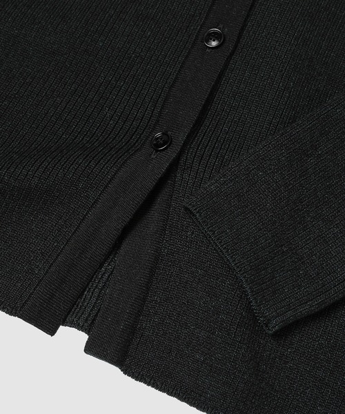 TAN(タン)の「SMOOTH TENCEL WOOL KNIT DIA PATTERN SHIRTS(シャツ/ブラウス・レディース・ブラック/グレー・FREE)」の6枚目の写真